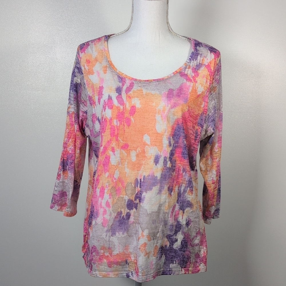 Coldwater Creek Pink and Purple Long Sleeve Tee